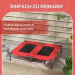 Elevated Dog Bed, Outdoor Lounger Breathable, Oxford Red