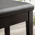Piano Bench Height-Adjustable Storage 75x35x49cm Black Leather