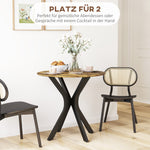 Dining Table Round 2-Person Bar Table, Spider Steel Frame, Rustic Brown