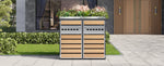 Trash Can Storage Box with Lockable Two Doors and Planting Area, Ventilation, Steel