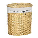 Laundry Basket 100L, with Lid, Wicker, Natural