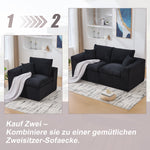 Nordic Style Single-Seater Armchair with Cushions - Fabric