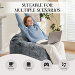Curved High-Back Bean Bag Chair Full-Body Contour Support