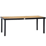 Garden Table Dining Aluminium 8-Person 190x90cm Easy-Care Natural & Black