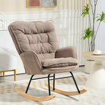 Rocking Chair, Armrests, Nursing, 120kg Load Capacity, Brown