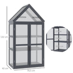 Cold Frame Greenhouse 3 Level Hinged Roof Wood Natural