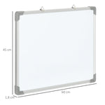Magnetic whiteboard with 4 markers, 1 eraser, 10 magnets, easel and wall mounting