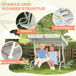 Children's Swing, 2-Seater, 60 kg, White Steel