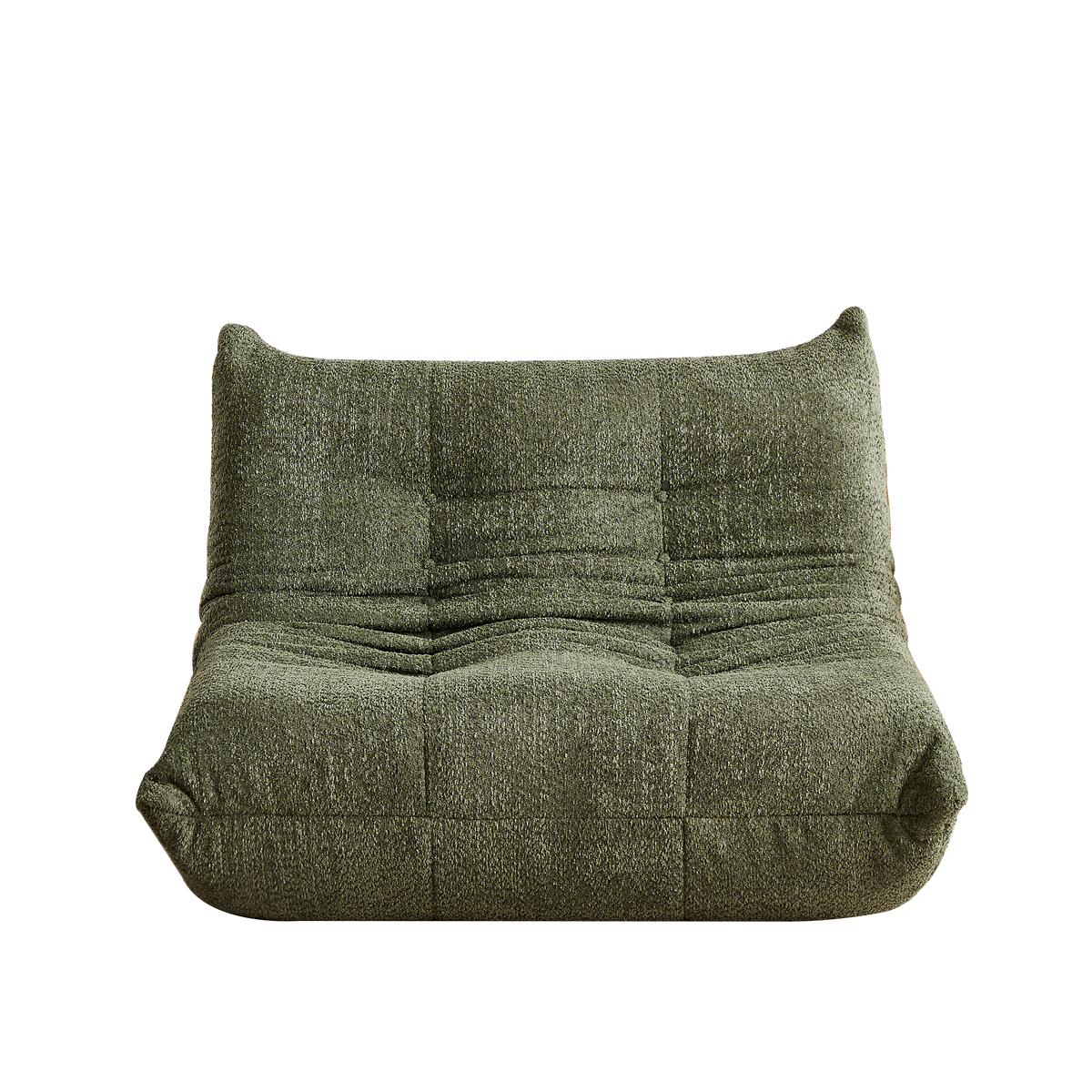 Chenille Togo Two-Seater Sofa, Floor Lounge Chair with High-Density Foam, Chenille Fabric