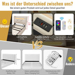 Upholstered Double Bed with Hydraulic Storage, USB Ports and LED Lighting, 140x190cm, Beige Linen