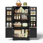 Kitchen Cabinet 4-Door Storage 120x60x40cm LED Sensor Light Black
