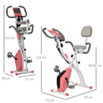 X-Bike 2-in-1 Exercise Bike Foldable 8-Level Magnetic Resistance LCD Monitor Tension Cables Pink