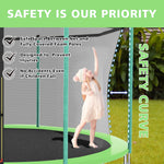 8FT Trampoline with Safety Net and Ladder, 181kg Capacity, Green