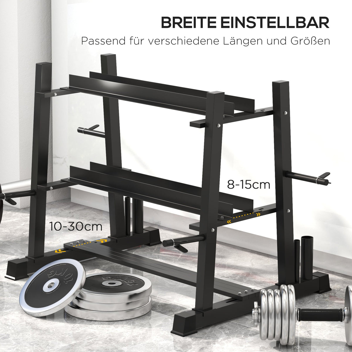 Dumbbell Rack 3 Levels, 200 kg Steel Black