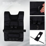 Weighted Vest 20 kg Adjustable Training Oxford Black