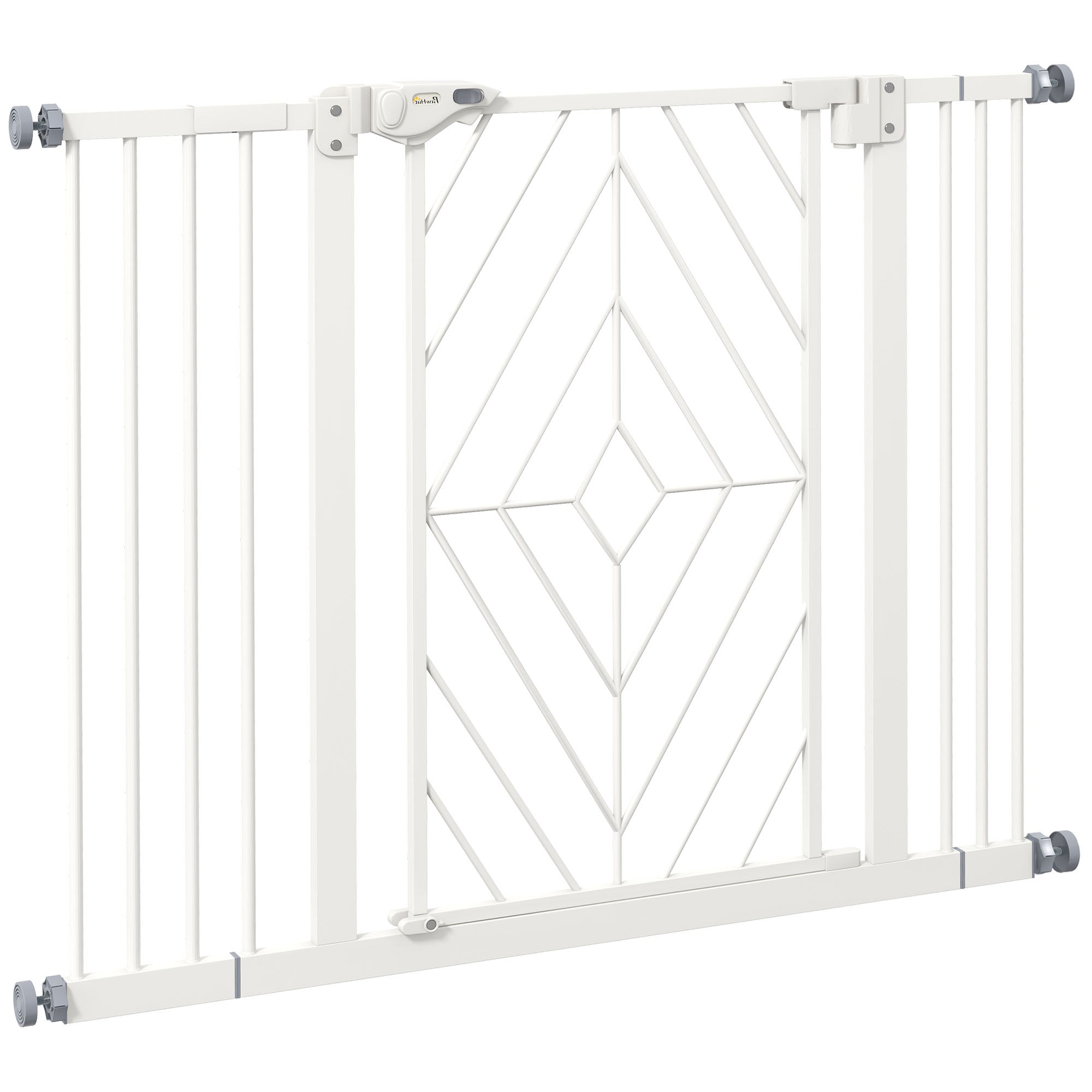 Stair Gate, Automatic Drill-Free Door Barrier, White