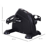 Mini Bike Pedal Trainer Exercise Bike with LCD Display, Cast Iron, Black
