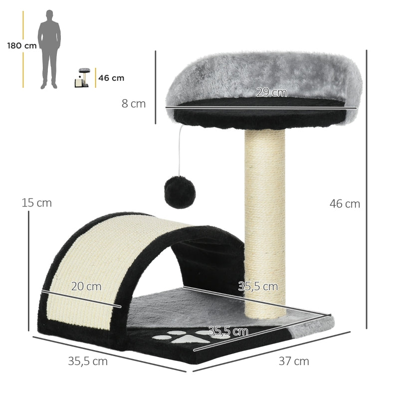 Cat Tree, Play Balls & Sisal Rope Scratching Posts, Black