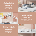 House Bed 90x200cm Triple Extendable Space-Saving - White