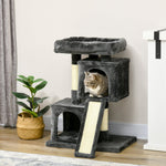 Sisal Cat Tree, Scratching Board Plush, Dark Grey