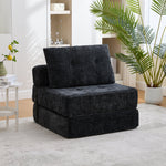 Folding Sofa Bed with Pillows & Backrest, Portable Floor Sofa for Living Room & Bedroom