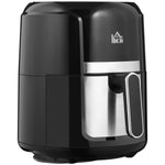 4L Air Fryer, 12 Programs, 60-Min Timer, Non-Stick Basket, Black