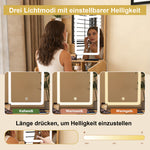 Dressing Table Set with LED Mirror & Power Outlet, Wood