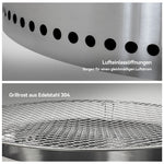 Fire Pit Portable Outdoor Fireplace with Ashtray Stainless Steel