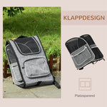 Dog Trolley 2-in-1 Transport Bag & Pet Backpack, Grey