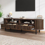 TV Cabinet Lowboard 160cm 2 Cabinets 2 Drawers for 65-inch TV Walnut
