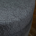 Stool, Round Teddy Fleece, 120 kg, Dark Grey