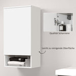 Wall Cabinet with Doors, Adjustable Shelves, Open Compartment, Wall Mounted, White