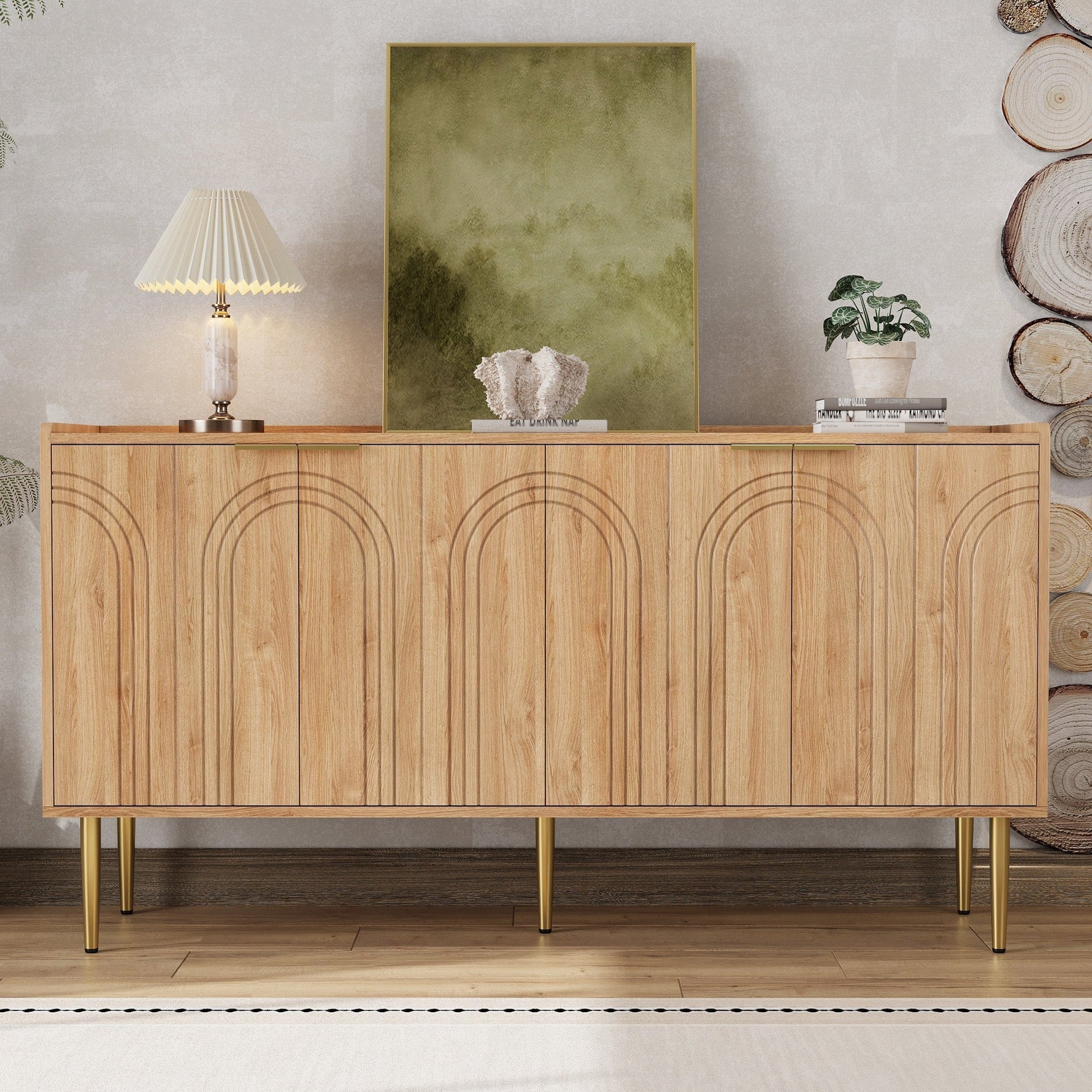 Sideboard Buffet Cabinet Storage 140x38x75cm - Modern Simple