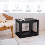 Dog House Table Top Indoor Cage, MDF Metal, Black