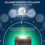 Rattan Solar Light Waterproof Path Light Automatic LED Garden Lamp Steel Grey