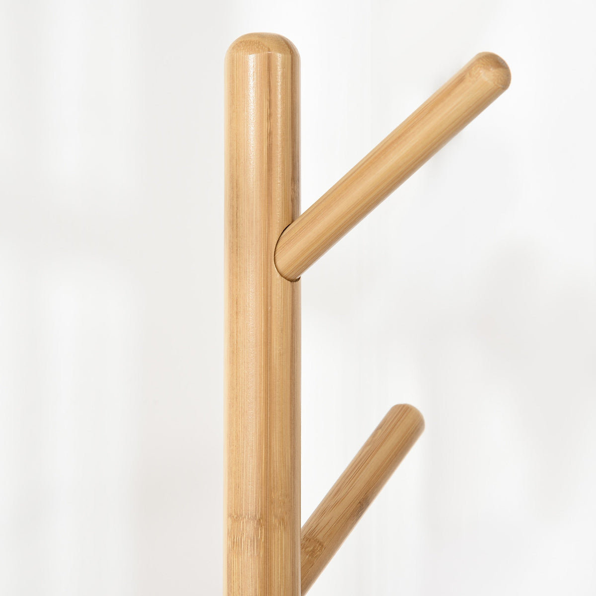Coat Rack, 5 Hooks, Side Table, 171cm, Natural White