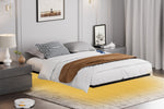 Floating Metal Bed with LED Lighting, 160x200 cm, Black