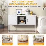 Metal Accent Cabinet Sideboard Buffet Storage 120x40x75cm - White