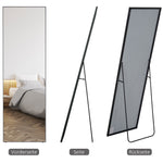 Standing Mirror, Freestanding Full Length Dressing Mirror with Stand, Aluminum