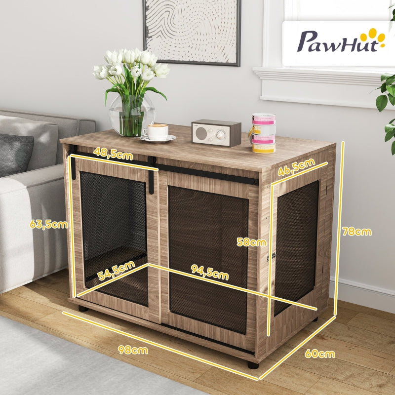 Dog Crate, Transport Box, Lockable, Light Brown