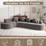 L-Shaped Cloud Sofa, 327cm Large Arched Corner Couch with Thick Padding, Cream White