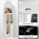 Full Length Mirror, 50 x 160 cm, Irregular Wavy, White Velvet