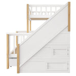 N634P250624N Bunk Bed with Chalkboard and Safety Rail, Pine