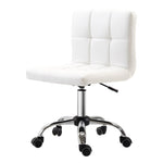 Office Chair, Ergonomic Height-Adjustable Swivel Chair, Faux Leather, White