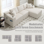 Modular Sofa Set Chaise & 2-Seater, DIY Combination, Corduroy Fabric