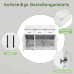 Large Kitchen Island 120x60cm 3 Drawers 3 Doors Adjustable Shelves - White Marble Design
