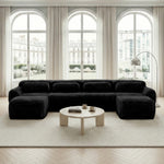 U-shaped Modular Sofa Freely Combinable No Assembly - Plush Black
