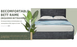 Modern Minimalist Upholstered Bed, 160x200 cm, High-Profile Storage with Gas Lift, Grey