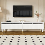 TV Cabinet 178cm, Minimalist Design, 4 Drawers, White MDF & Acrylic