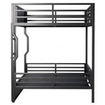 Loft Bed 140x200cm with LED Lighting, Black Iron